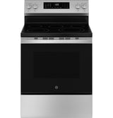 GE 30" Free-Standing Electric Convection Range with No Preheat Air Fry and EasyWash Oven Tray GRF600AVSS