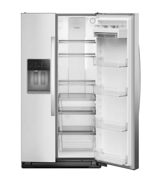 Whirlpool 36 in. 28.70 cu. ft. Full-Depth Side-by-Side Refrigerator in Fingerprint Resistant Stainless Finish with TruCool System WRSF6536RZ