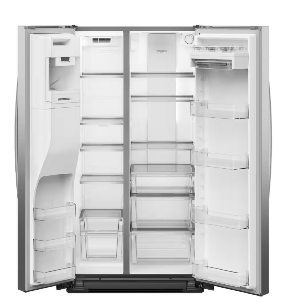 Whirlpool 36 in. 28.70 cu. ft. Full-Depth Side-by-Side Refrigerator in Fingerprint Resistant Stainless Finish with TruCool System WRSF6536RZ