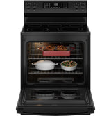 GE® 30" Free-Standing Electric Convection Range with No Preheat Air Fry GRF600AVBB