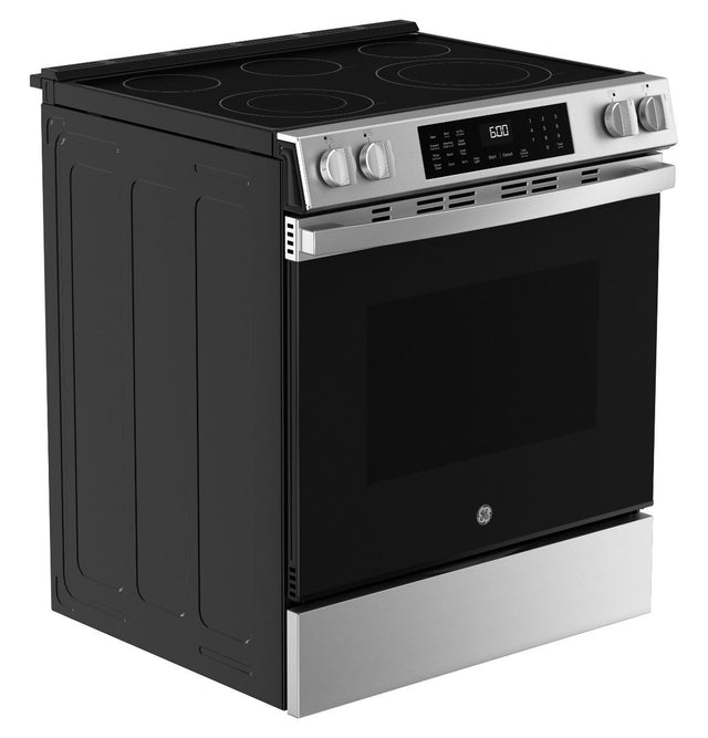 GE® 30" Slide-In Electric Convection Range with No Preheat Air Fry GRS600AVFS