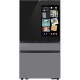Bespoke 29 cu. ft. Standard Depth 4-Door French Door Refrigerator in Charcoal Glass/Stainless Steel with AI Family Hub+ RF90F29AECR
