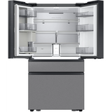 Bespoke 29 cu. ft. Standard Depth 4-Door French Door Refrigerator in Charcoal Glass/Stainless Steel with AI Family Hub+ RF90F29AECR