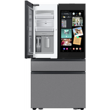 Bespoke 29 cu. ft. Standard Depth 4-Door French Door Refrigerator in Charcoal Glass/Stainless Steel with AI Family Hub+ RF90F29AECR