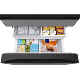 Bespoke 29 cu. ft. Standard Depth 4-Door French Door Refrigerator in Charcoal Glass/Stainless Steel with AI Family Hub+ RF90F29AECR