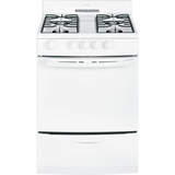 Hotpoint 24 Inch Freestanding Gas Range with 4 Open Burners, Electronic Pilotless Ignition, 3.0 cu. ft. Manual Clean Oven and Broiler Drawer RGA724EK7WH