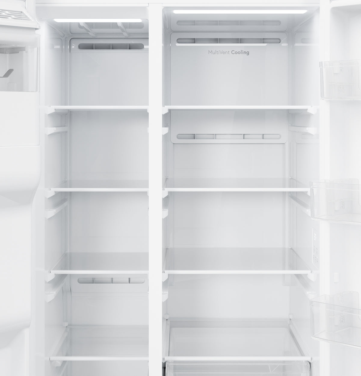 GE 23.6 Cu. Ft. Counter-Depth Side-By-Side Refrigerator with Extra Tall Dispenser and In-Door Icemaker GZS24NGYWW