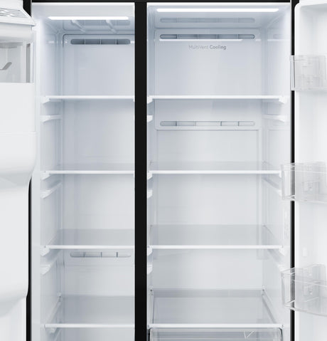 GE 23.6 Cu. Ft. Counter-Depth Side-By-Side Refrigerator with Extra Tall Dispenser and In-Door Icemaker GZS24NYYFS