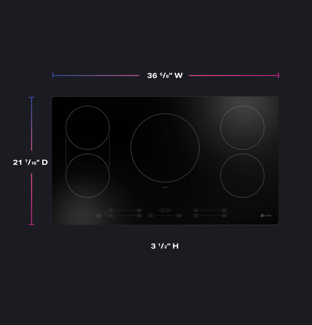 GE Profile™ ENERGY STAR® 36" Built-In Touch Control Induction Cooktop PHP6036DWBB