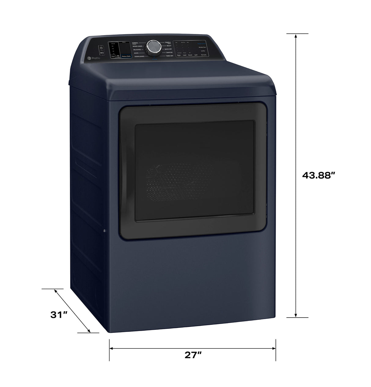 GE Profile™ ENERGY STAR® 7.3 cu. ft. Capacity Smart Electric Dryer with Steam and Washer Link PTD80EBPTRS