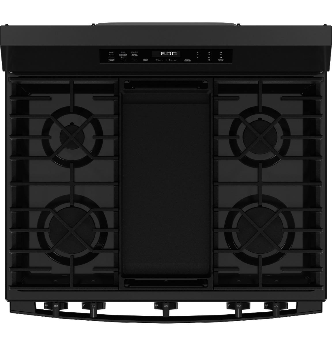 GE® 30" Free-Standing Gas Convection Range with No Preheat Air Fry and EasyWash™ Oven Tray GGF600AVBB