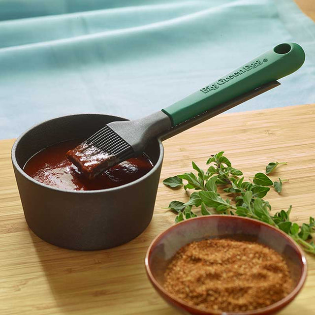 Cast Iron Sauce Pot with Basting Brush BGE-117663