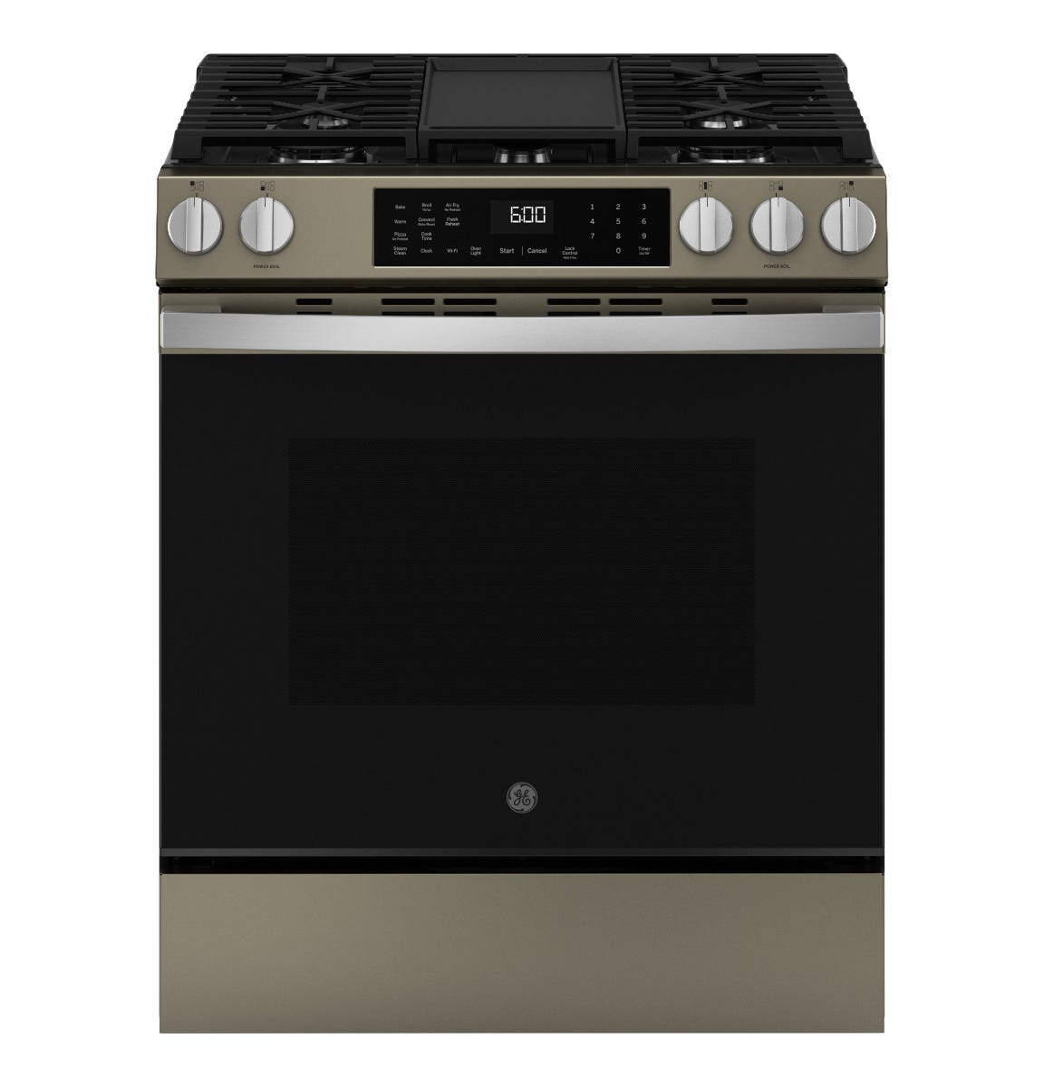 GE® 30" Slide-In Front-Control Convection Gas Range with No Preheat Air Fry and EasyWash™ Oven Tray GGS600AVES