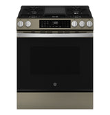 GE® 30" Slide-In Front-Control Convection Gas Range with No Preheat Air Fry and EasyWash™ Oven Tray GGS600AVES