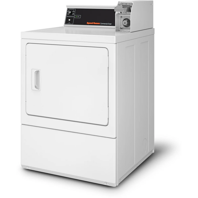 Speed Queen 27 Inch Commercial Gas Vented Single Pocket Dryer with 18 lbs. Capacity, Side Swing Door, in White - DV4000WG