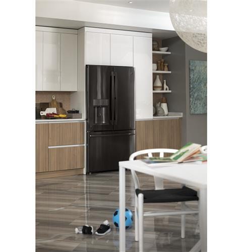 GE Profile Series ENERGY STAR 22.2 Cu. Ft. Counter-Depth French-Door Refrigerator PYE22KBLTS