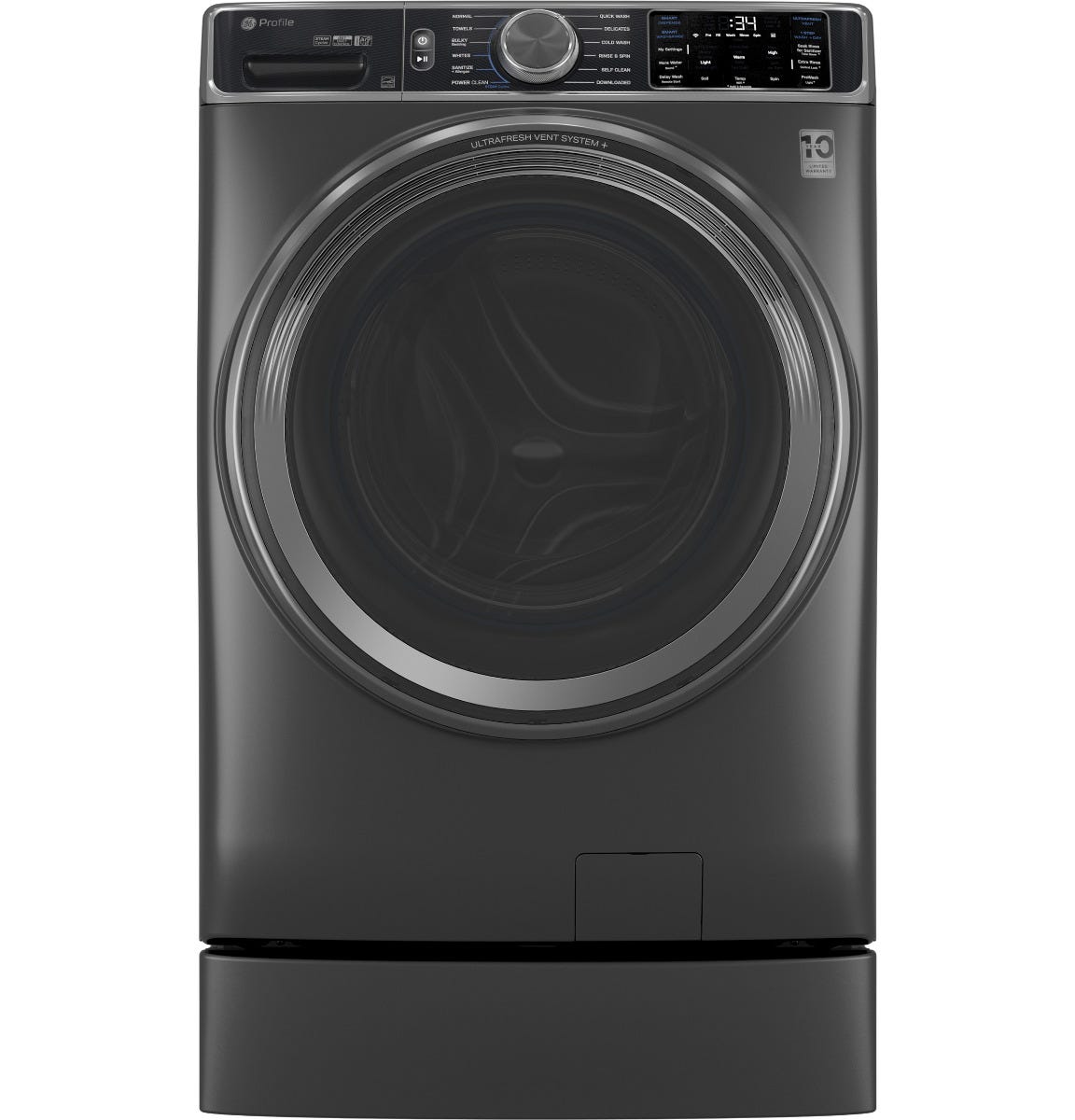 GE Profile™ 5.5 cu. ft. Capacity Smart Front Load ENERGY STAR® Steam Washer with UltraFresh Vent System Plus and Smart Wash + Rinse PFW955SPWDS