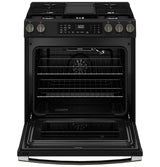 GE® 30" Slide-In Front-Control Convection Gas Range with No Preheat Air Fry and EasyWash™ Oven Tray GGS600AVDS