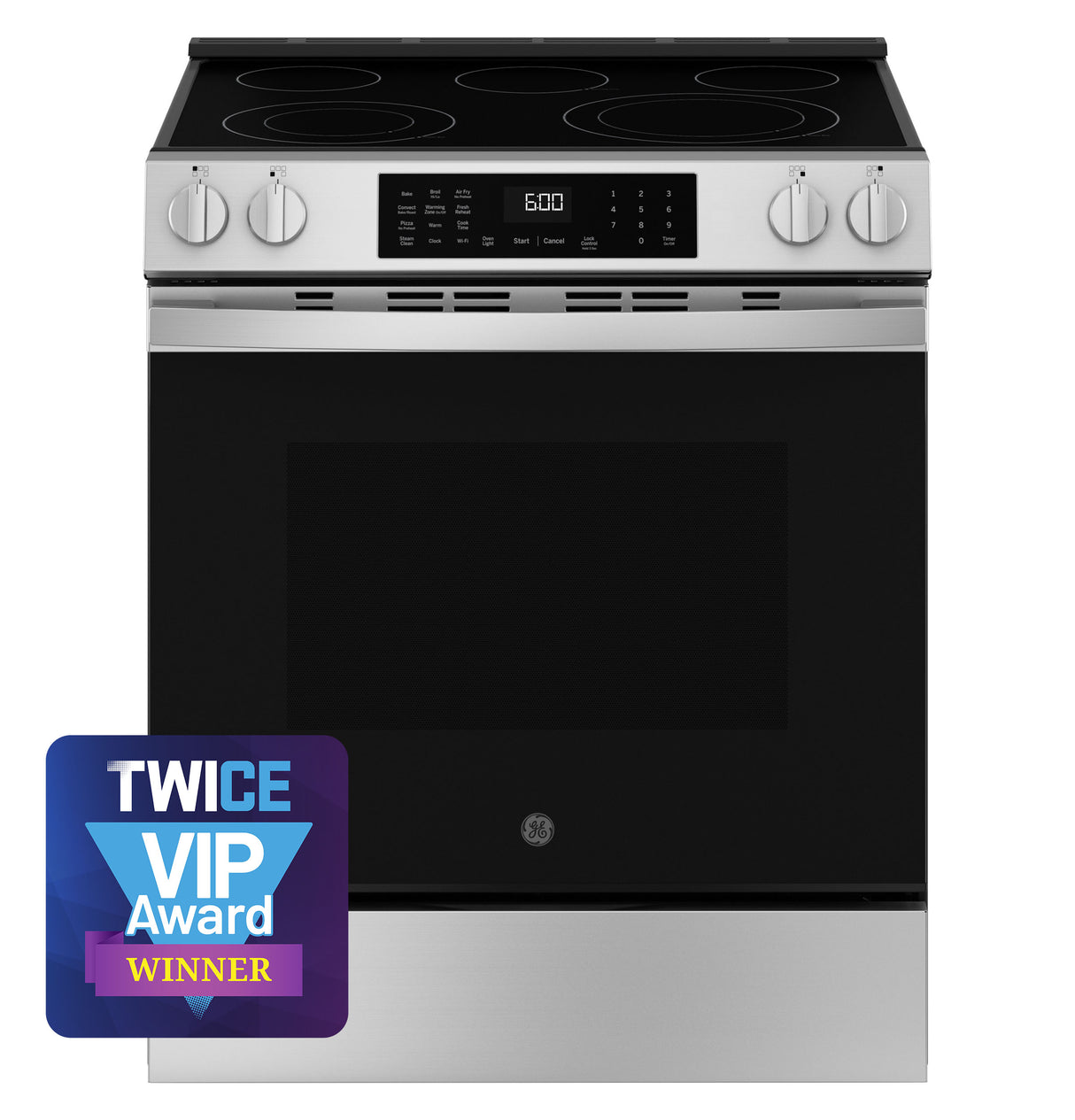 GE® 30" Slide-In Electric Convection Range with No Preheat Air Fry GRS600AVFS