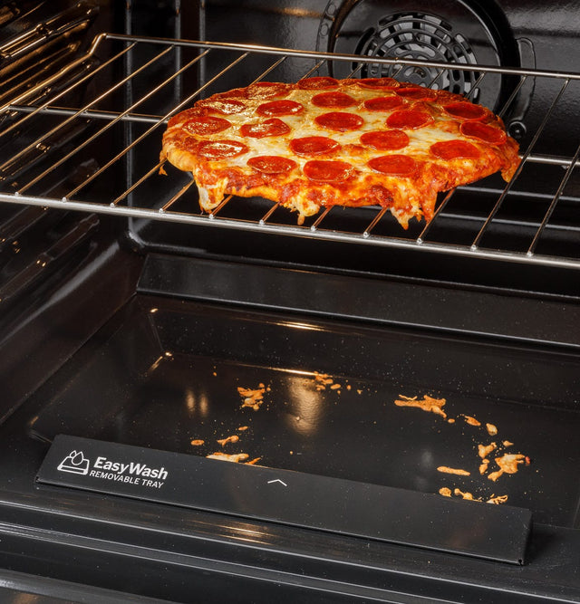 GE 30" Free-Standing Electric Convection Range with No Preheat Air Fry and EasyWash Oven Tray GRF600AVSS