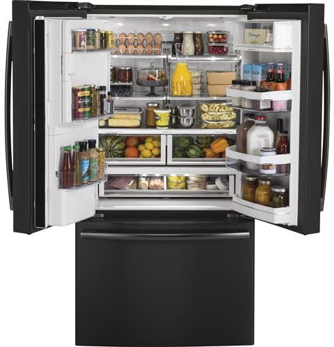 GE Profile Series ENERGY STAR 22.2 Cu. Ft. Counter-Depth French-Door Refrigerator PYE22KBLTS