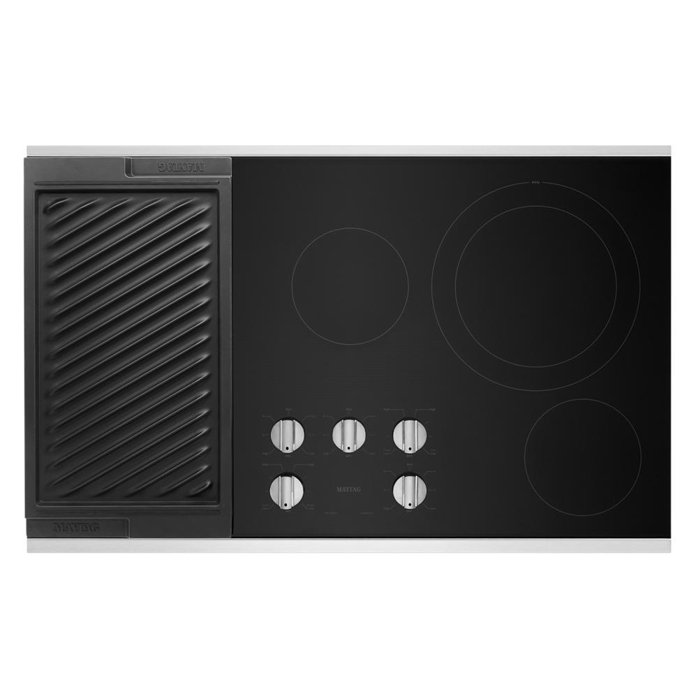Maytag 36-Inch Electric Cooktop with Reversible Grill and Griddle MEC8836HS