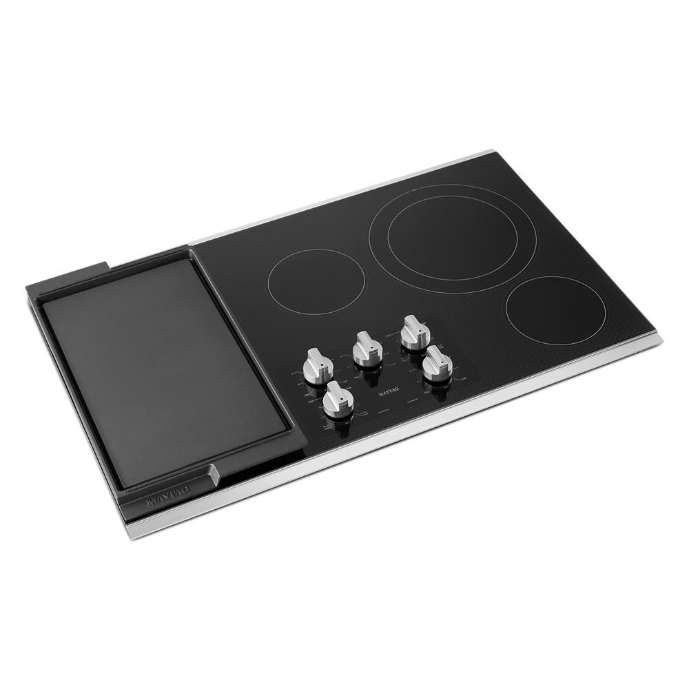 Maytag 36-Inch Electric Cooktop with Reversible Grill and Griddle MEC8836HS
