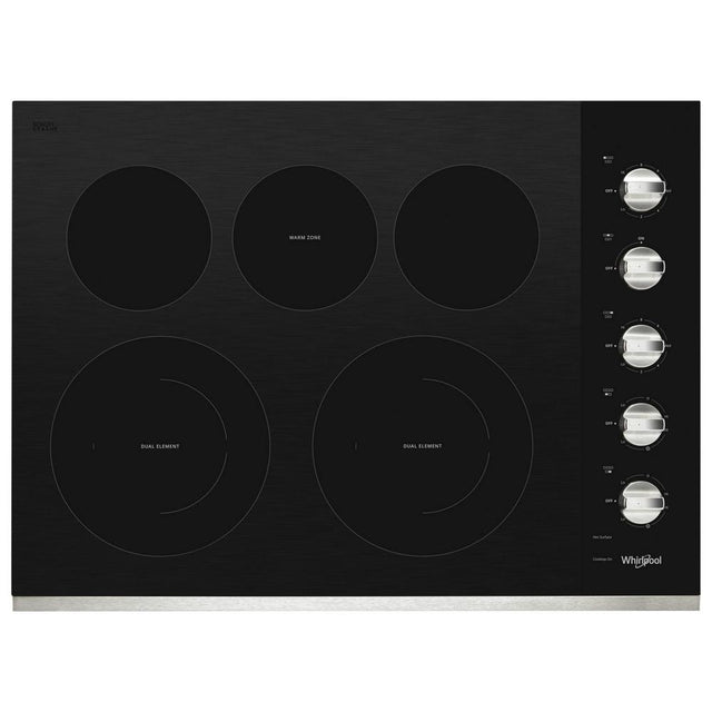 Whirlpool® 30-inch Electric Ceramic Glass Cooktop with Two Dual Radiant Elements WCE77US0HS