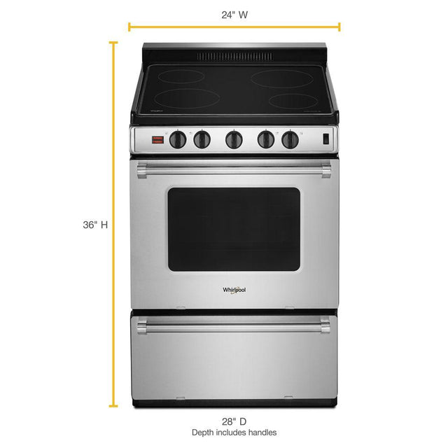 Whirlpool 24-inch Freestanding Electric Range with Upswept SpillGuard Cooktop WFE500M4HS