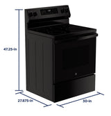 GE® 30" Free-Standing Electric Convection Range with No Preheat Air Fry GRF600AVBB