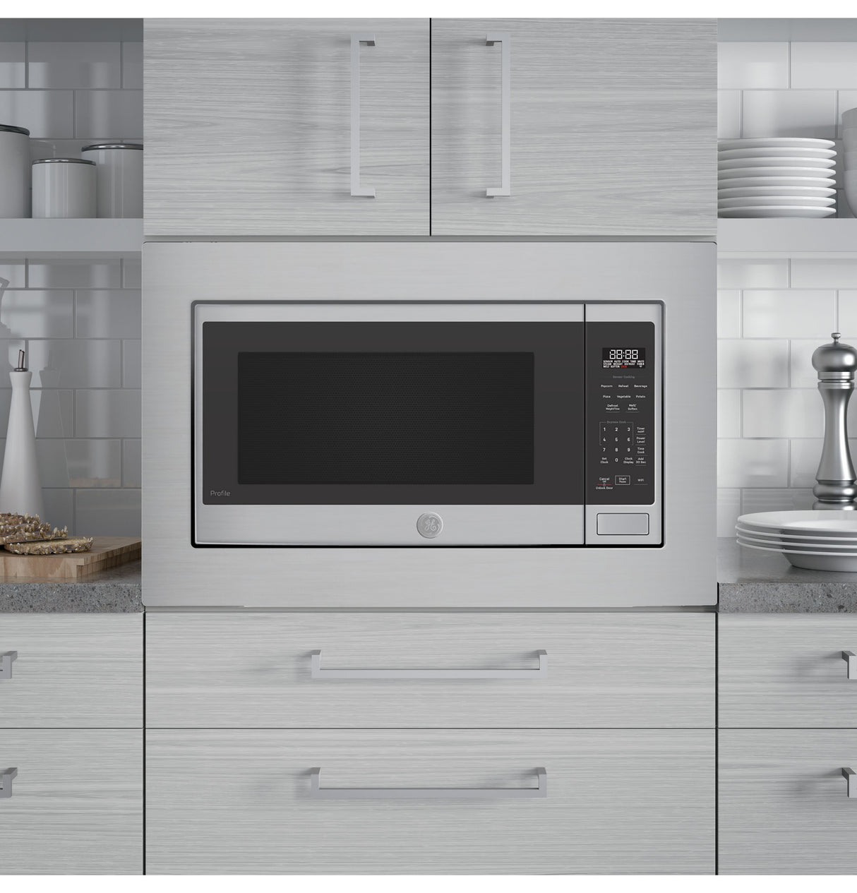 GE Profile™ 2.2 Cu. Ft. Built-In Sensor Microwave Oven PCWK22U1WSS