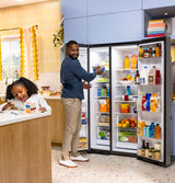 GE 23.6 Cu. Ft. Counter-Depth Side-By-Side Refrigerator with Extra Tall Dispenser and In-Door Icemaker GZS24NMYES