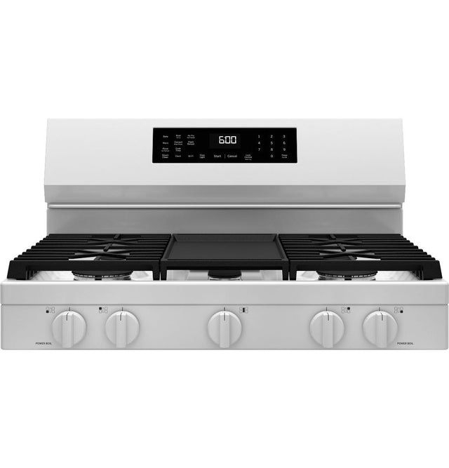 GE® 30" Free-Standing Gas Convection Range with No Preheat Air Fry and EasyWash™ Oven Tray GGF600AVWW