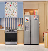 GE 23.6 Cu. Ft. Counter-Depth Side-By-Side Refrigerator with Extra Tall Dispenser and In-Door Icemaker GZS24NYYFS