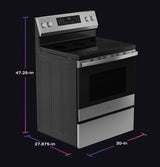 GE Profile™ ENERGY STAR® 30” Smart Free-Standing Electric Convection Range with No Preheat Air Fry and EasyWash™ Oven Tray PRF700AYFS