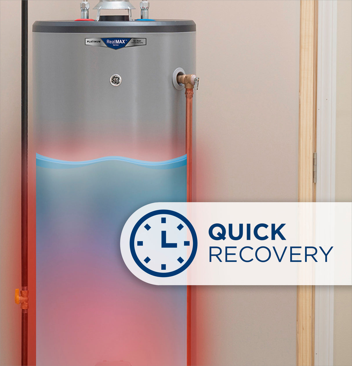 GE RealMAX Choice 40-Gallon Short Natural Gas Atmospheric Water Heater GG40S08BXR