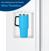 GE 23.6 Cu. Ft. Counter-Depth Side-By-Side Refrigerator with Extra Tall Dispenser and In-Door Icemaker GZS24NGYWW