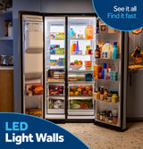 GE® 24 Cu. Ft. Counter-Depth Side-By-Side Refrigerator with LED Light Walls and Extra Tall Dispenser GZS24PYYFS