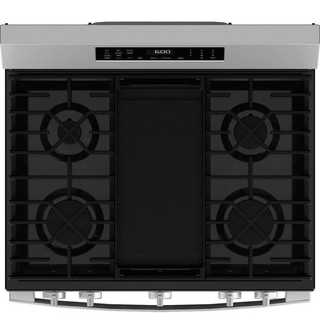 GE® 30" Free-Standing Gas Convection Range with No Preheat Air Fry and EasyWash™ Oven Tray GGF600AVSS