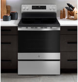 GE Profile™ ENERGY STAR® 30” Smart Free-Standing Electric Convection Range with No Preheat Air Fry and EasyWash™ Oven Tray PRF700AYFS