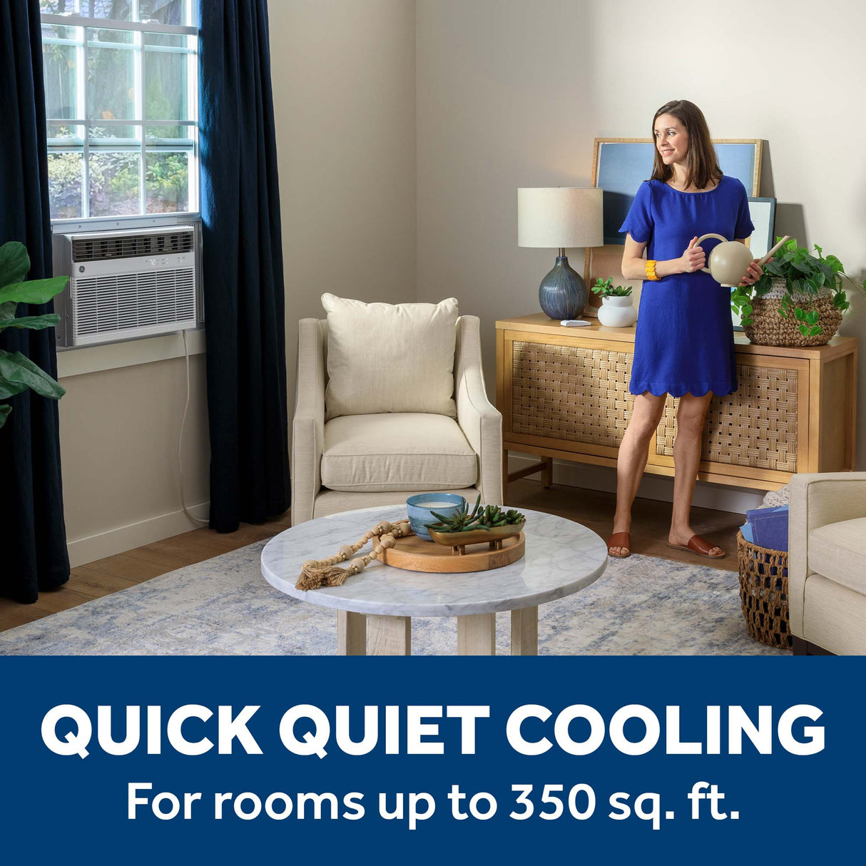 GE® 8,000 BTU Smart Heat/Cool Electronic Window Air Conditioner for Medium Rooms up to 350 sq. ft. AWGH08WWF