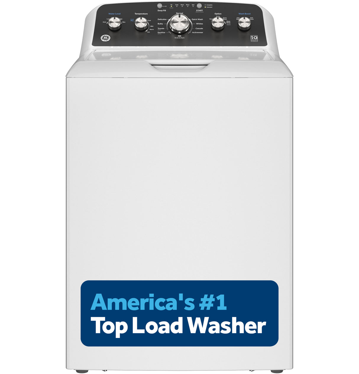 GE 4.5 cu. ft. Capacity Washer with Stainless Steel Basket, Cold Plus and Wash Boost GTW485ASWWB
