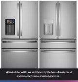 GE Profile™ ENERGY STAR® 22.4 Cu. Ft. Smart Counter-Depth 4-Door French-Door Refrigerator with Kitchen Assistant™ PXD22HYYFS