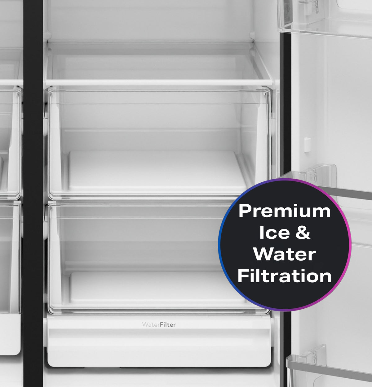 GE Profile™ ENERGY STAR® 23.5 Cu. Ft. Counter-Depth Side-By-Side Refrigerator with Hands-Free AutoFill and CustomSize™ Ice PZE24QYYFS