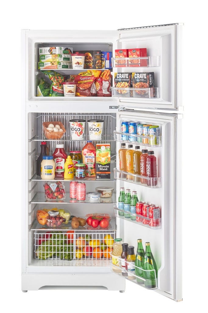 Unique 14 cu/ft Classic Retro Marshmallow White Propane Refrigerator Standard Model UGP-14C CR SM W