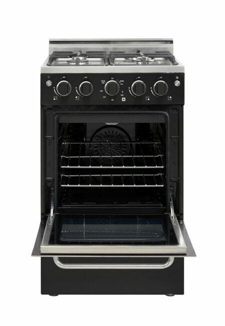 Prestige by Unique 20″ Stainless Convection Gas Range UGP-20V PC1 B-Black