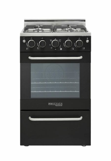 Unique Prestige 20" Black Convection Gas Range, Electronic Ignition UGP-20V PC1 B