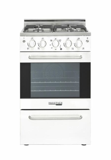 Prestige by Unique 20″ Stainless Convection Gas Range UGP-20V PC1 W-White