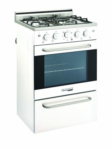 Prestige by Unique 20″ Stainless Convection Gas Range UGP-20V PC1 W-White