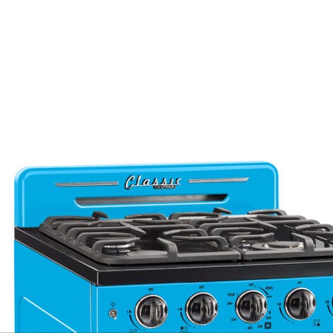 Classic Retro by Unique 24” Convection Gas Range UGP-24CR RB-Robin Egg Blue